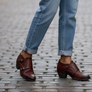 PIKOLINOS Rotterdam Women’s Double Monk Strap Booties Red Leather Sz 40 (US 9.5)